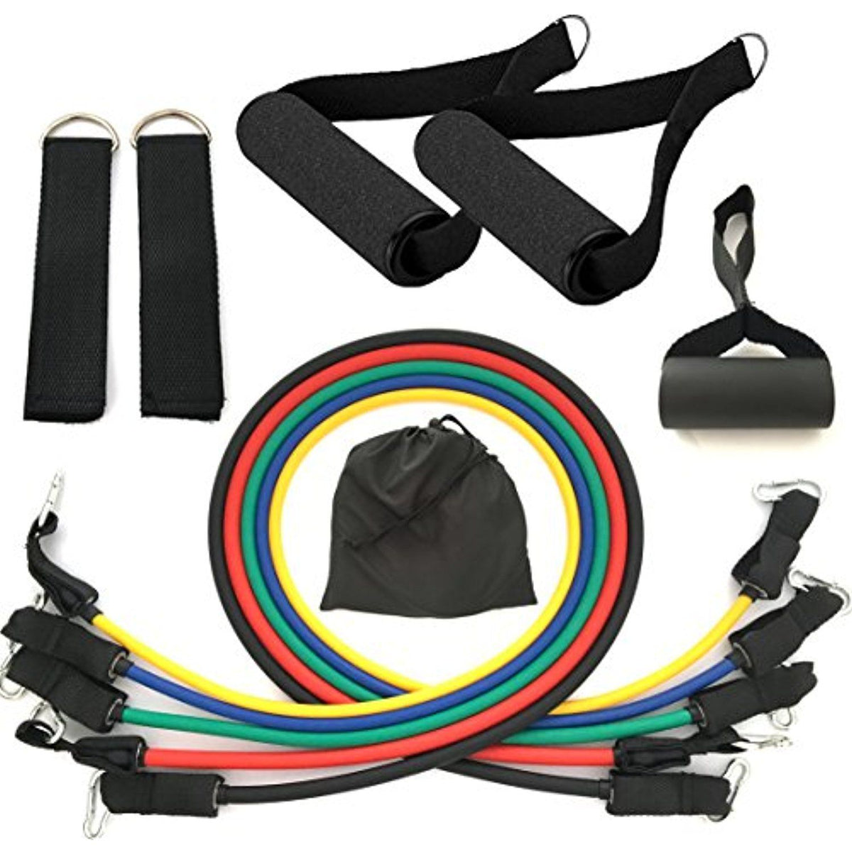 In 1 Natural Rubber Power Resist11ance Bands Exercise Belt For Home Office Outdoor Gym Equipment