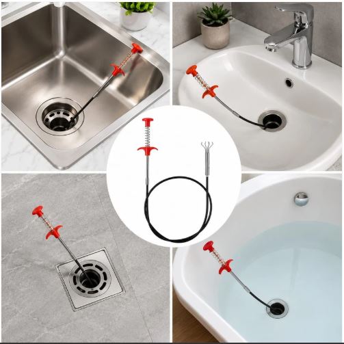 Flexible Drain Cleaner Grabber | Hair & Clog Removal Tool for Bathroom & Kitchen