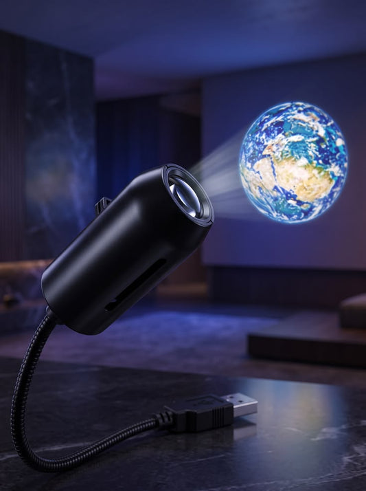 USB Galaxy Projector Lamp | Moon, Earth & Starry Sky | 6 Lenses