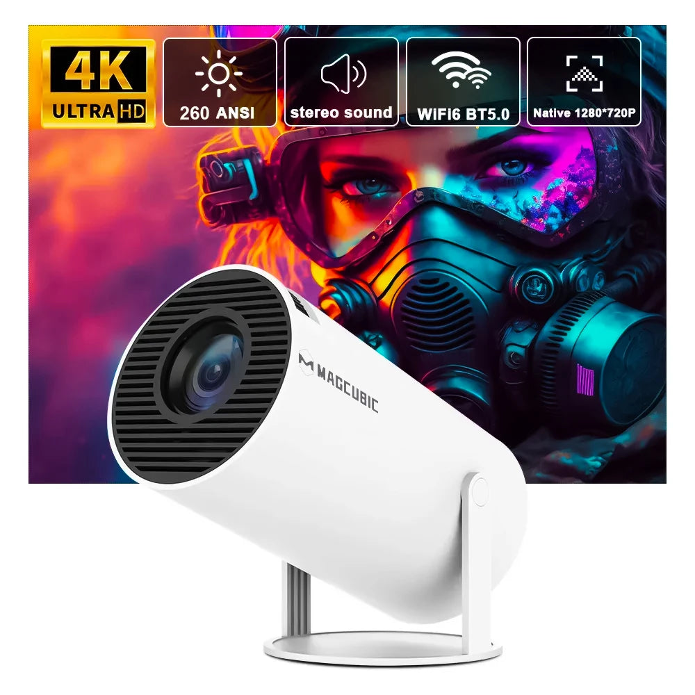 Magcubic HY300 Pro 4K Decoding 720P HD Projector – 260 ANSI, Android 11, Dual WiFi 6, Bluetooth 5.0