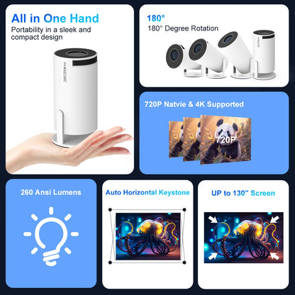 Magcubic HY300 Pro 4K Decoding 720P HD Projector – 260 ANSI, Android 11, Dual WiFi 6, Bluetooth 5.0