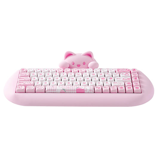 YUNZII C68 Hi-Fi Wireless Gaming Keyboard – 65% Custom RGB Mechanical Keyboard, Hot-Swappable, Ergonomic, Cute Cat Design