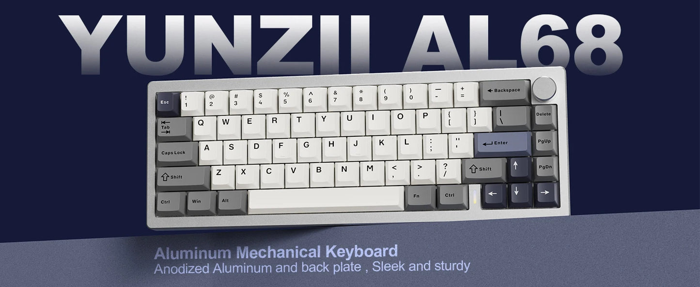 YUNZII AL68 Wireless Mechanical Keyboard | QMK/VIA, Hot-Swap, Gasket, Aluminum Build