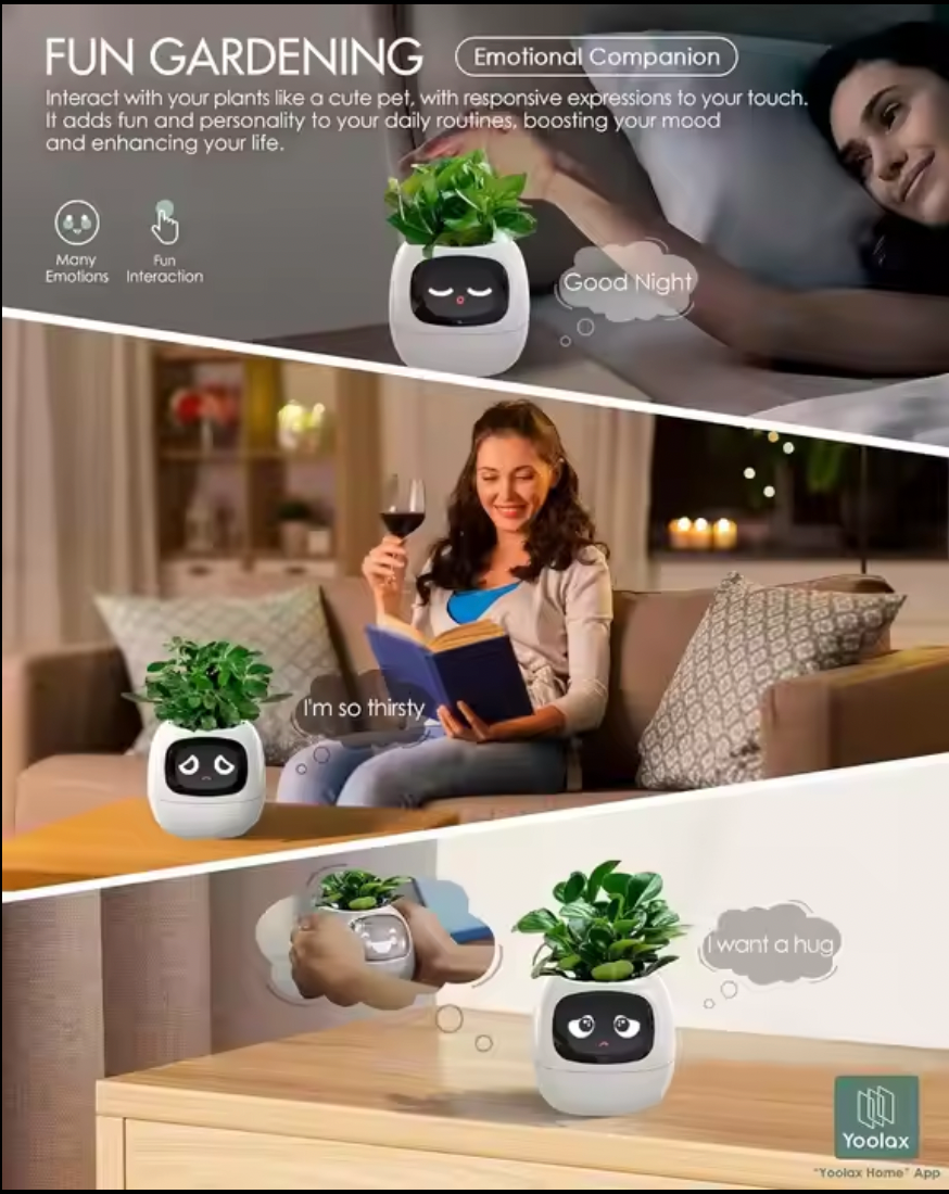 Smart Planter with AI Sensors | 49 Expressions | Intelligent Plant Care