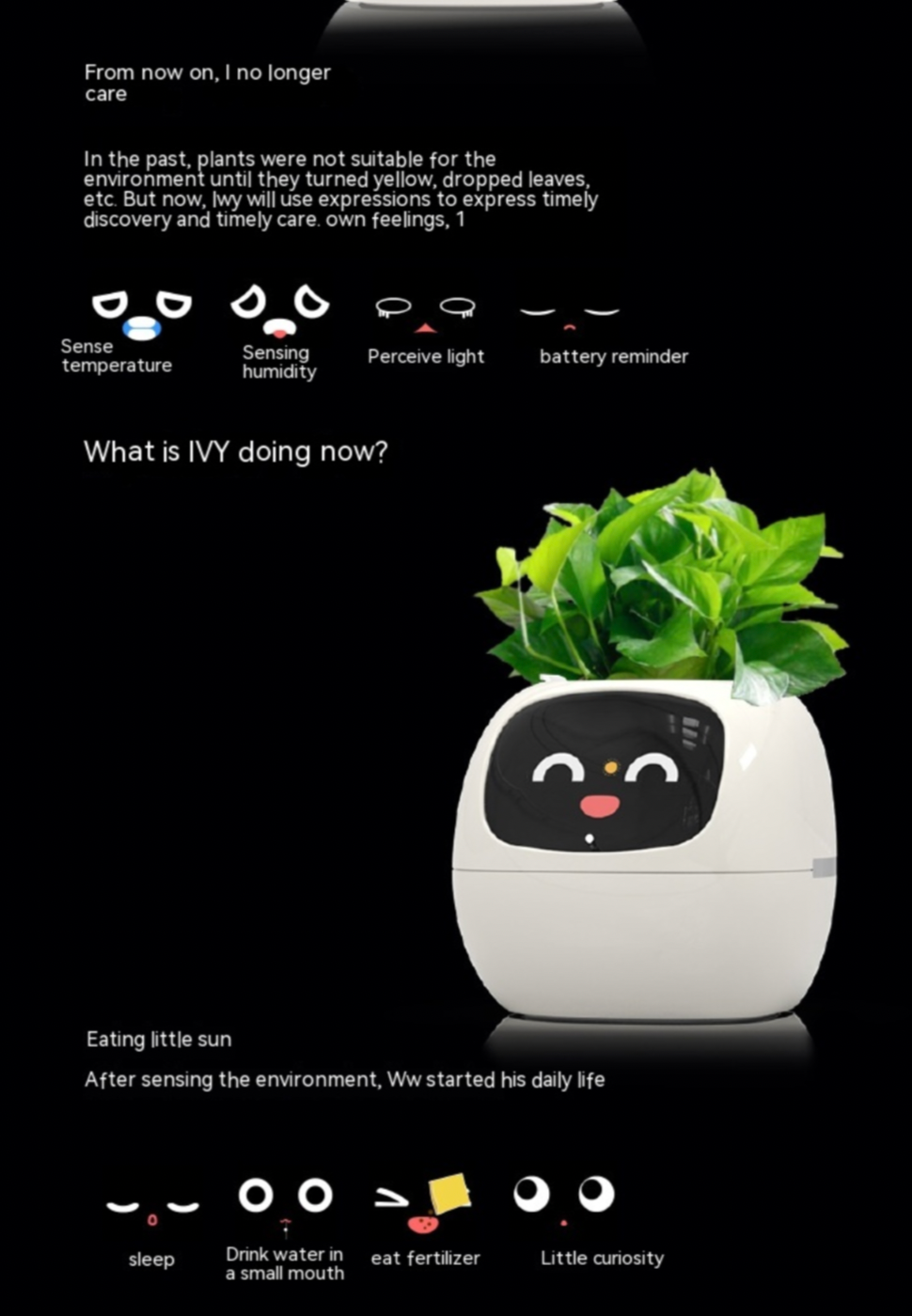 Smart Planter with AI Sensors | 49 Expressions | Intelligent Plant Care