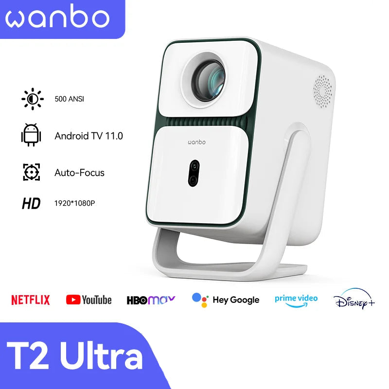 Wanbo T2 Ultra 1080p Smart Projector | Android TV 11 | 500 ANSI Lumens